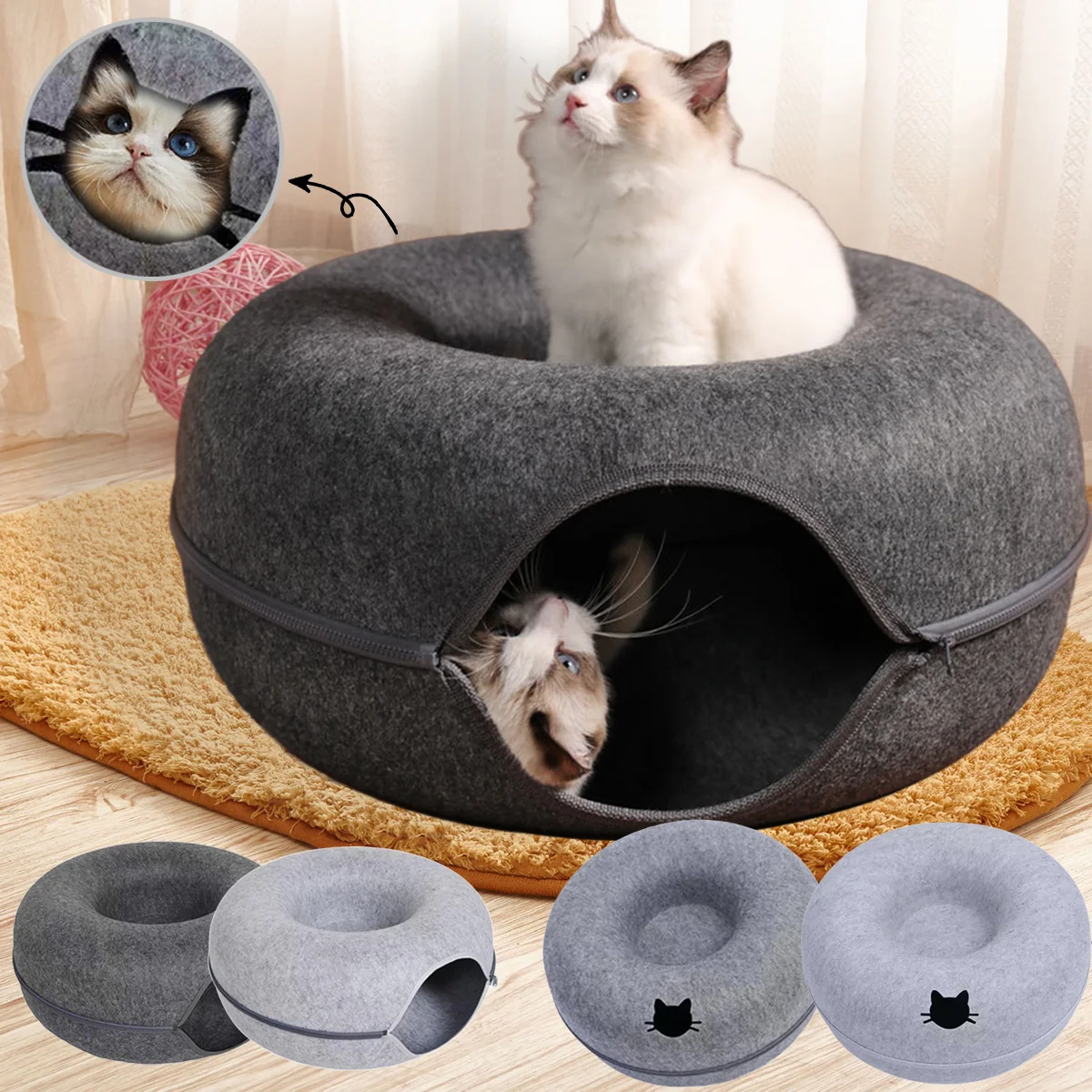 Donut Cat Bed: Must-Have Cozy Retreat for Your Feline