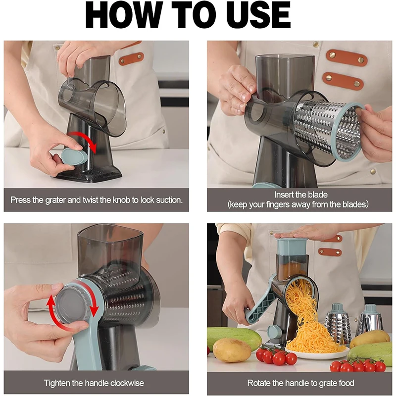 3 in 1 Rotary Cheese Grater: Must-Have Kitchen Tool - Image 5