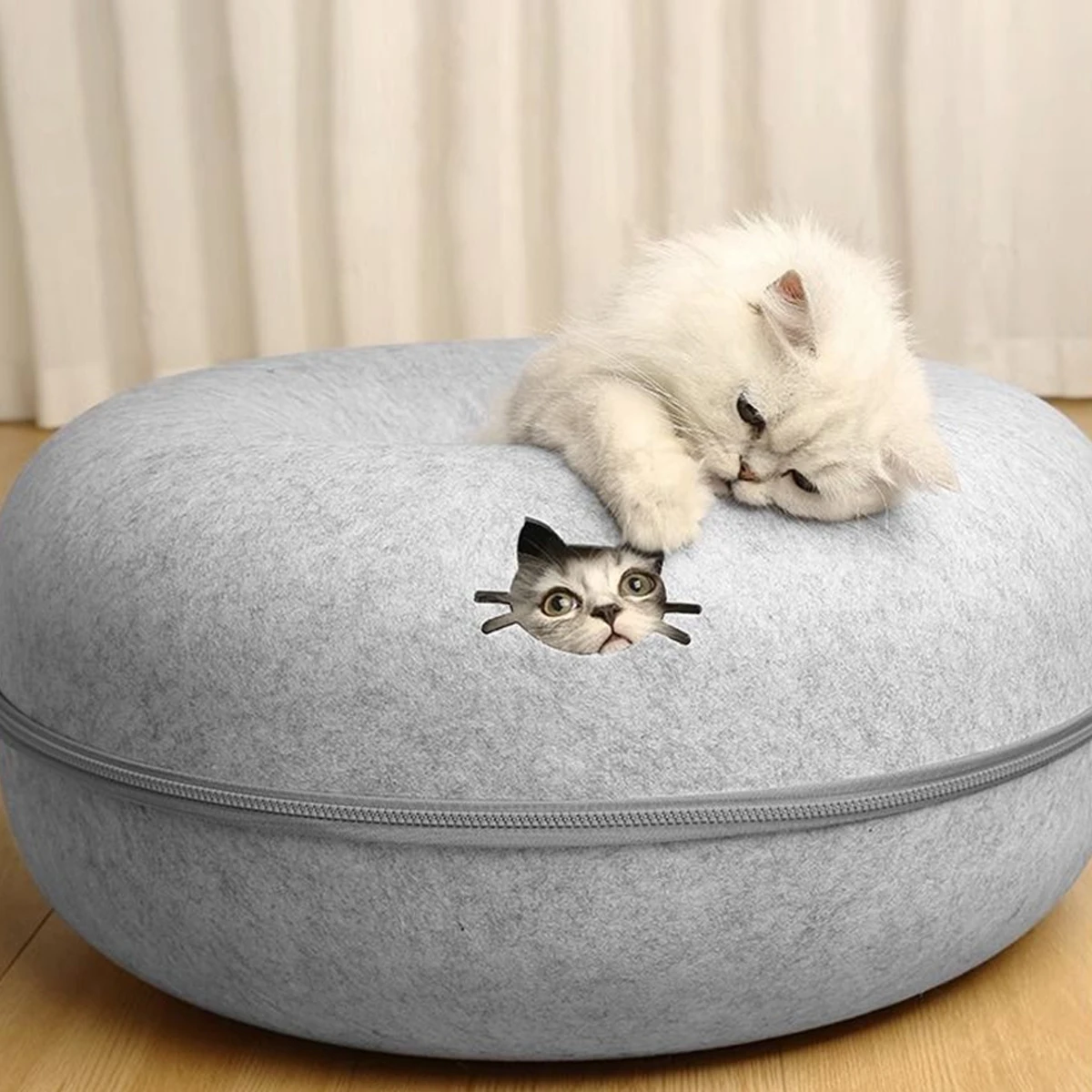 Donut Cat Bed: Must-Have Cozy Retreat for Your Feline - Image 2